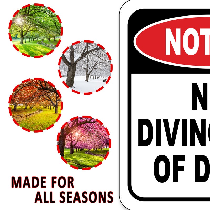 Work House Signs Notice No Diving Off Of Dock Outdoor Signs - Surface Dock Sign - Pool Signs - Safety Outdoor Sign - No Diving Sign - Danger Sign - No Diving Pool Sign - Danger Deck - 8.5" X 10" - Image 5