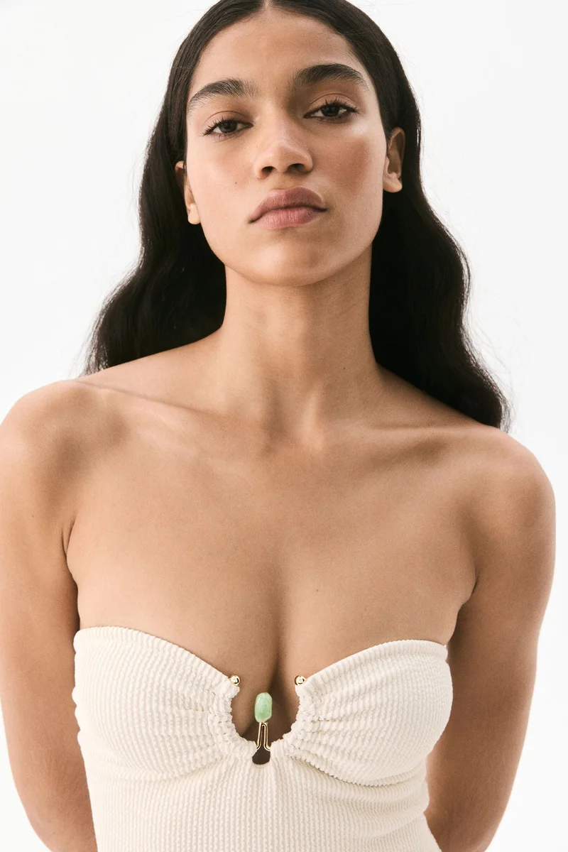 H&M Padded-cup bandeau swimsuit