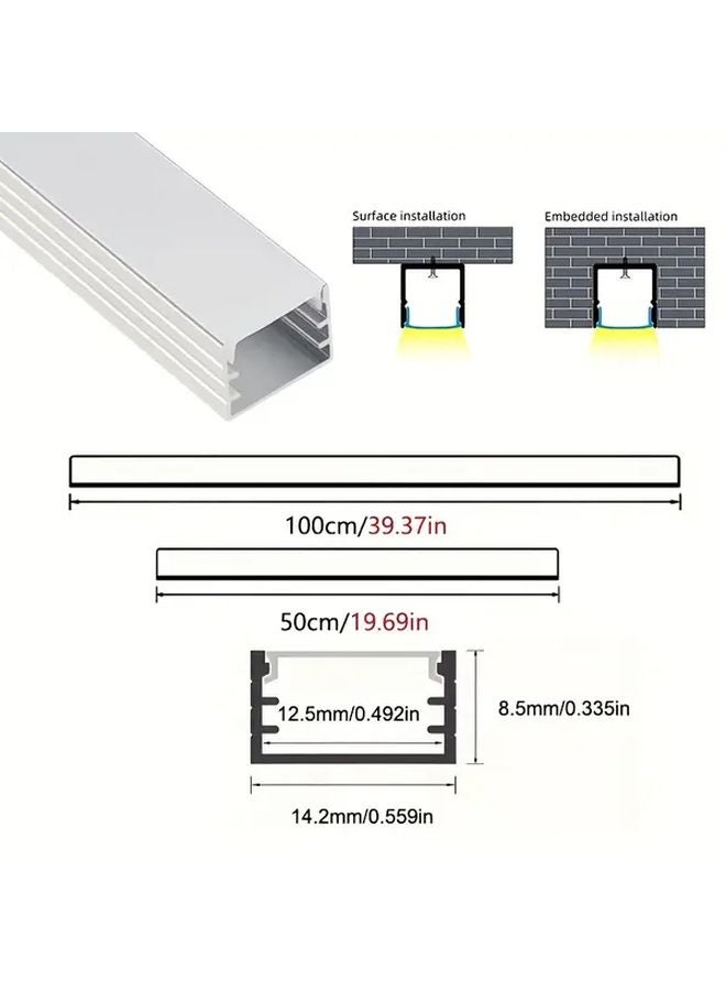 12Pcs 50cm Black LED Aluminum Channel System With Milky White Diffuser Cover - Image 4