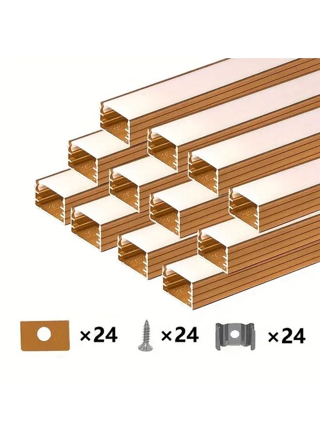 12Pcs 50cm Black LED Aluminum Channel System With Milky White Diffuser Cover - Image 2