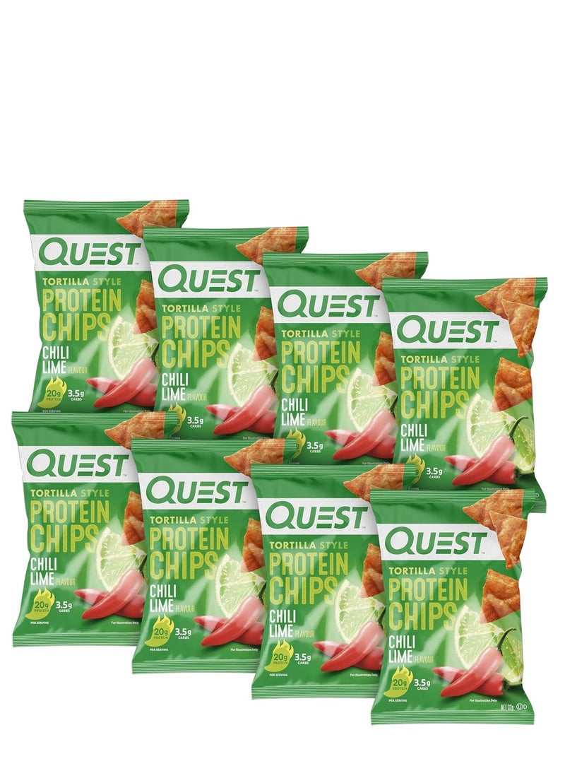 رقائق بروتين بنكهة الفلفل الحار والليمون من كويست نيوترشن (عبوة من 8 قطع، 32 غرام) - Image 1