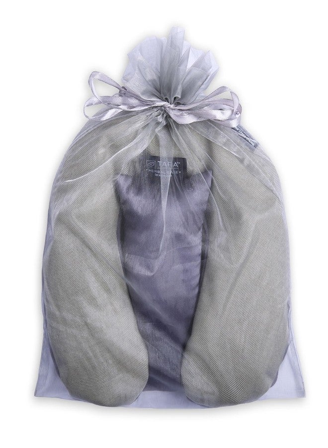 TARA Spa Therapy Herbal-Ease Aromatherapy Pillow Gift Bag Set, Neck + Silk Eye Pillow, Slate Gray - Image 3