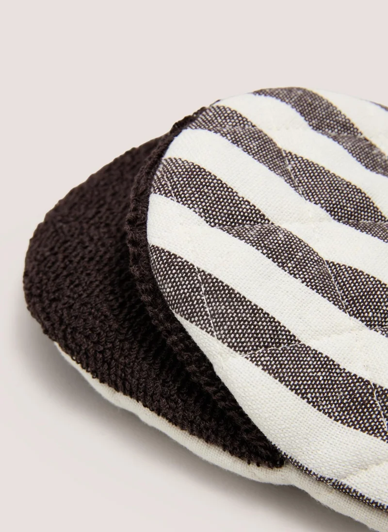 Matalan Brown Striped Mini Mitts Chocolate Brown