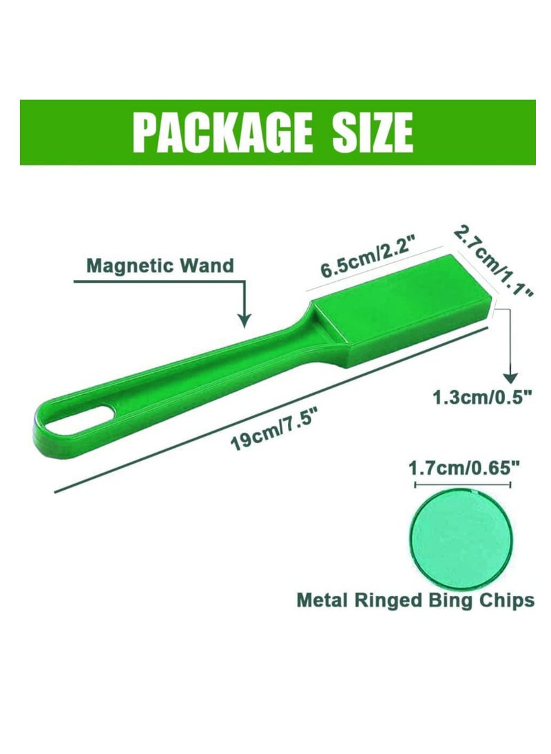 SYOSI - Magnetic Bingo Wand with Chips, 100 Metal Chips, 5 Color Metal Chips-for Large Group Games,Family Game Night, Sensory Bins,Counting and Sorting,Science& Educational Activities - Image 1
