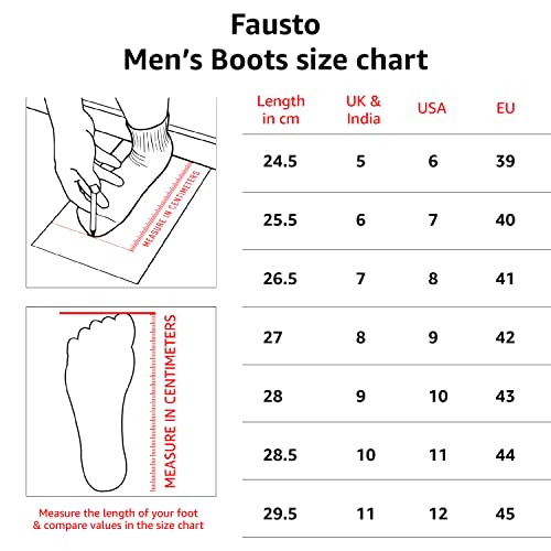 FAUSTO Men's FST KI-1622 TAN-42 Tan Outdoor Chelsea Leather Boots (8 UK) - Image 4