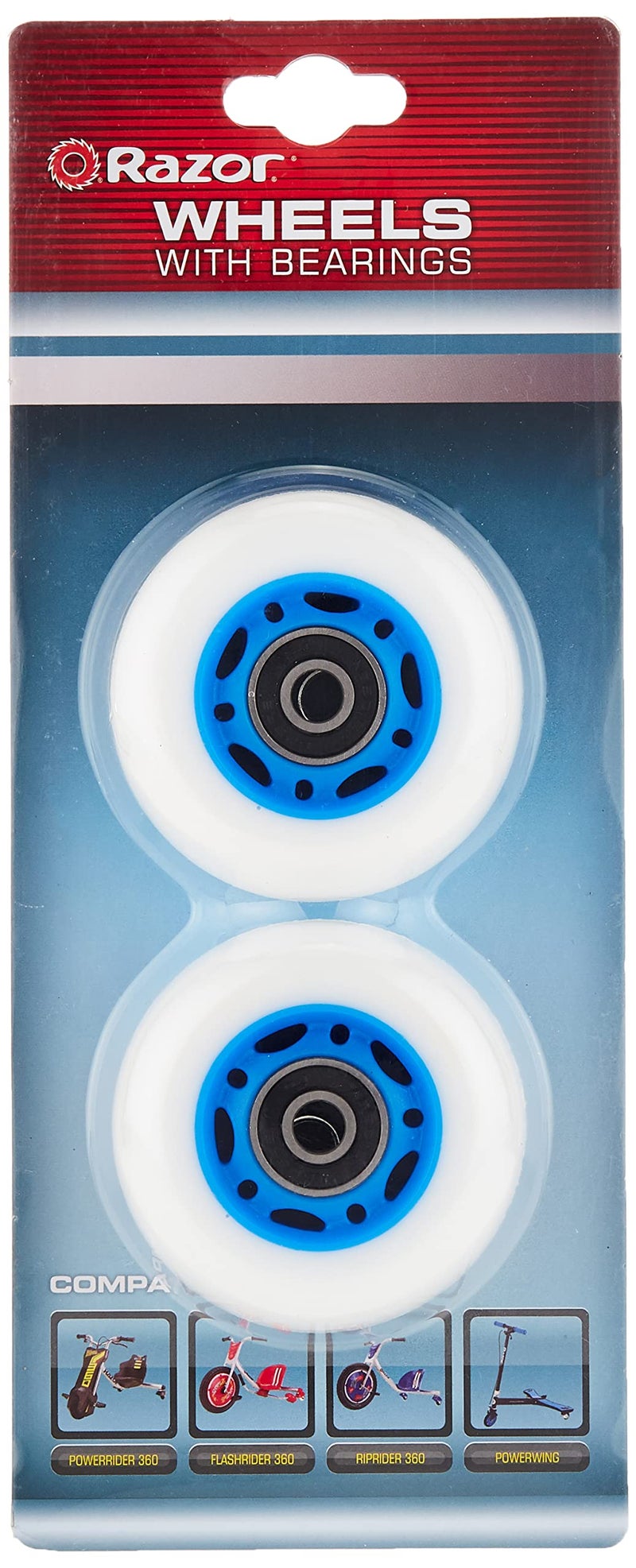 Razor PowerWing RipRider 360 Replacement Rear Wheels - Blue  64mm - Image 1