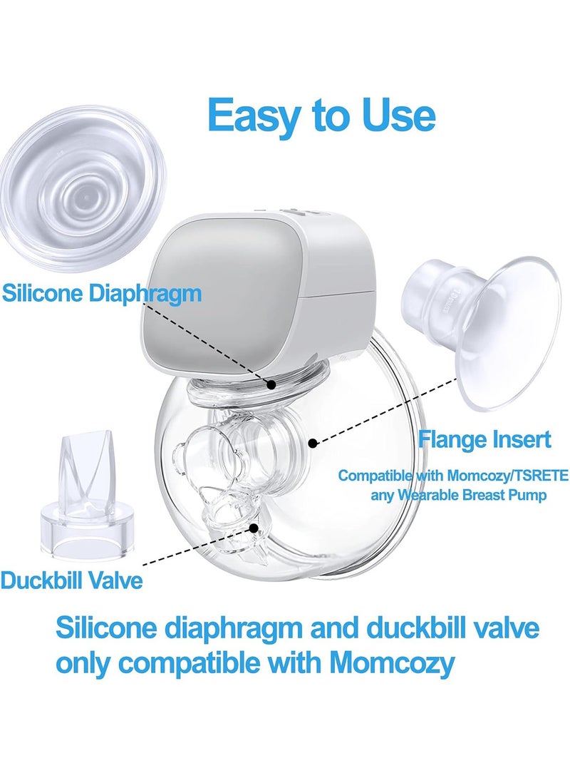 GoodTool 9 Pcs Wearable Breast Pump Accessories Silicone Breast Pump Cups Flange Insert 13/15/17/19/21mm With Duckbill Valve And Silicone Diaphragm Compatible With Momcozy S12 Pro/S9 Pro/S12/S9 - Image 2