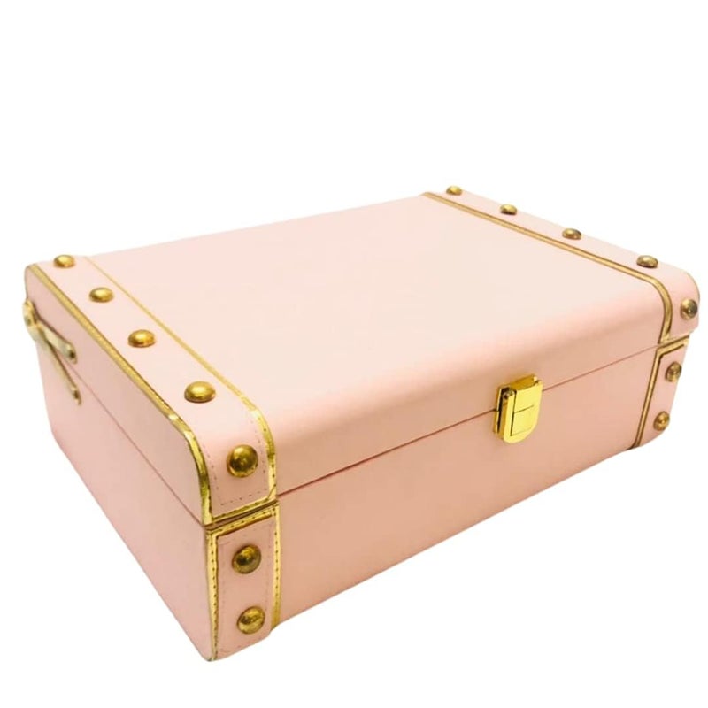 RED APPEL Tradition Classic Rectangular Decorative Trunk Box for Gifting and Storage | Premium Handmade Storage Box | Versatile Organizer with Timeless Design (PINK) - Image 1