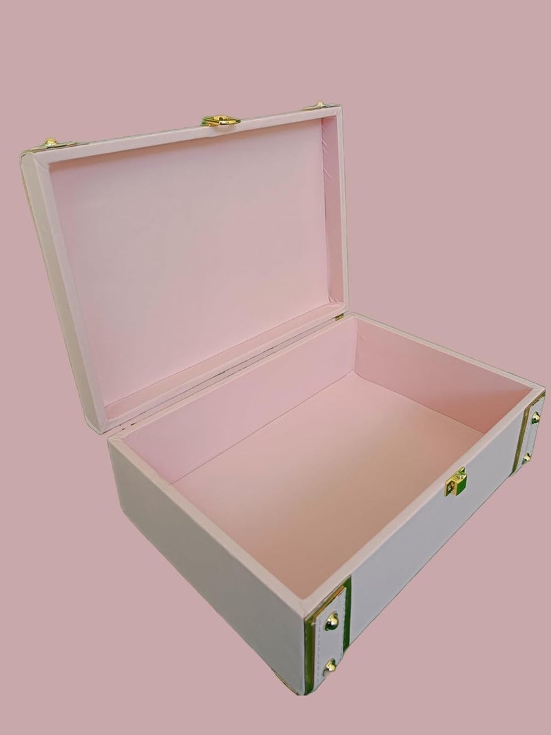 RED APPEL Tradition Classic Rectangular Decorative Trunk Box for Gifting and Storage | Premium Handmade Storage Box | Versatile Organizer with Timeless Design (PINK) - Image 3