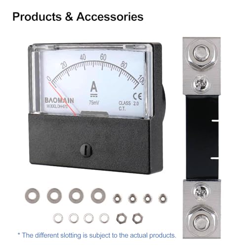 Baomain DH-670 DC 100A Analog Amp Panel Meter Current Ammeter with 75mV Shunt - Image 4