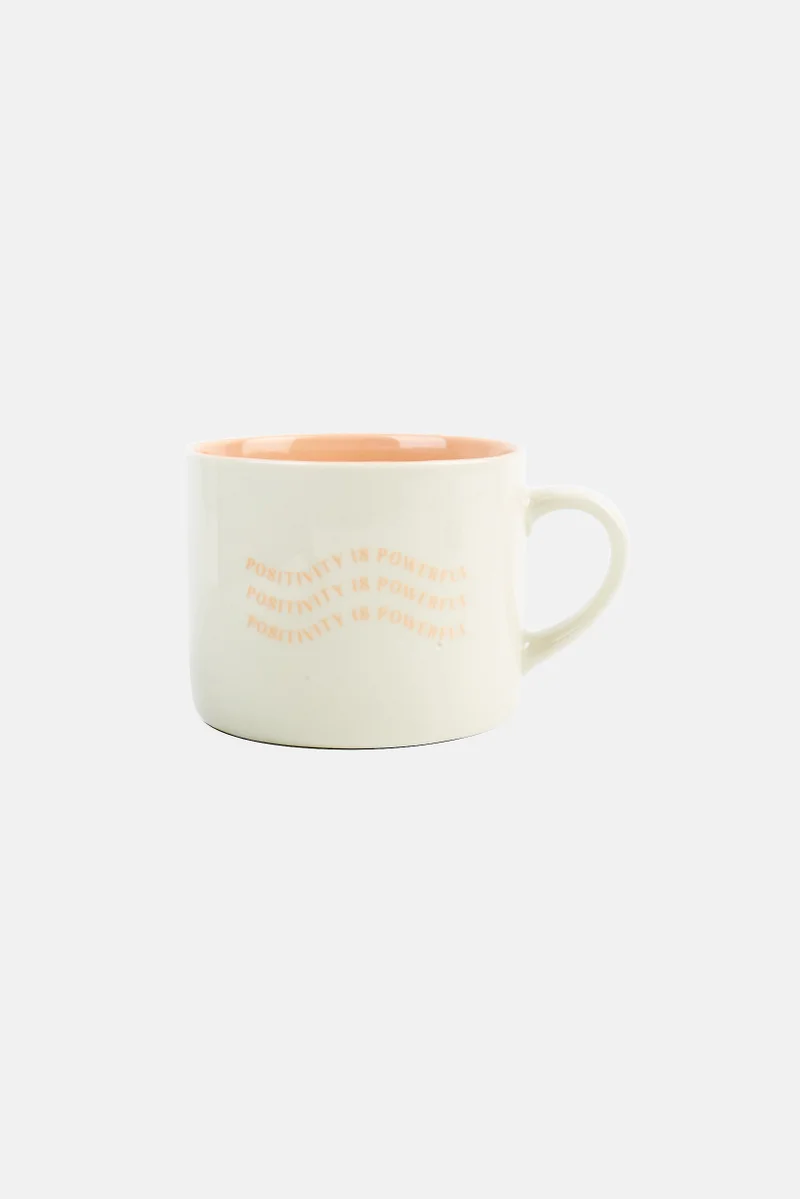 Muy Mucho Two-tone Message Mug 350ml, Off White