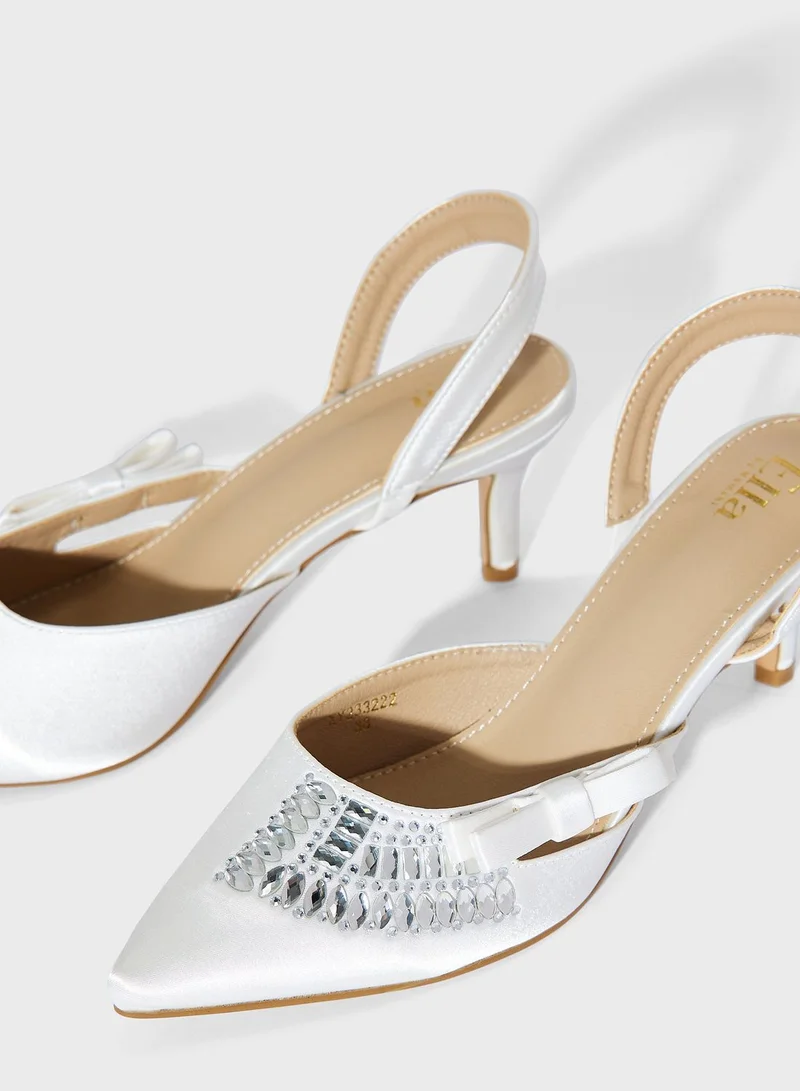 Ella Limited Edition Satin Diamante  Pump