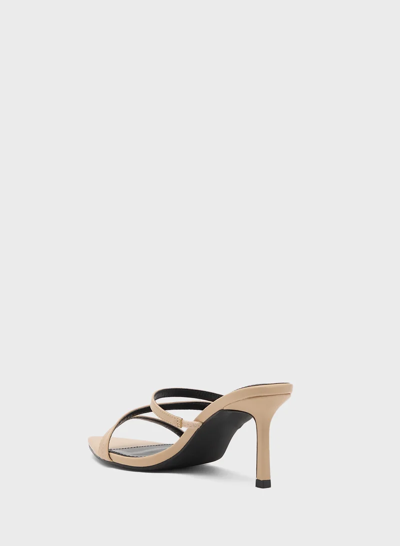 Ginger High Heel Triple Stap Mule