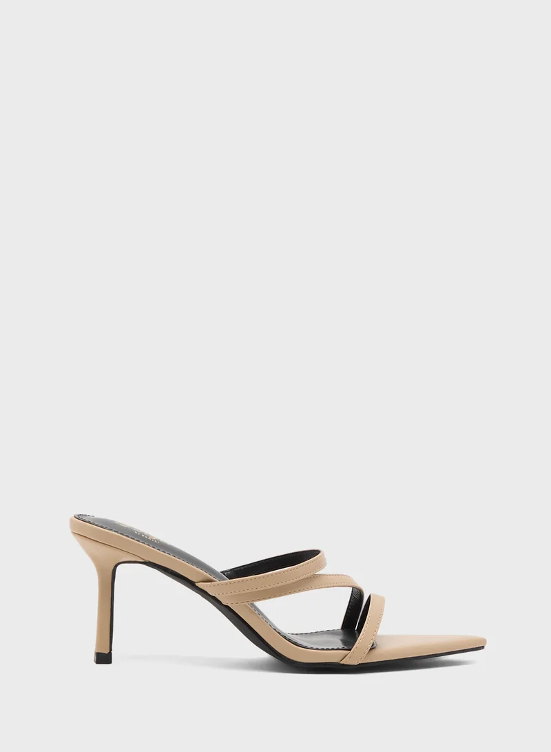 Ginger High Heel Triple Stap Mule