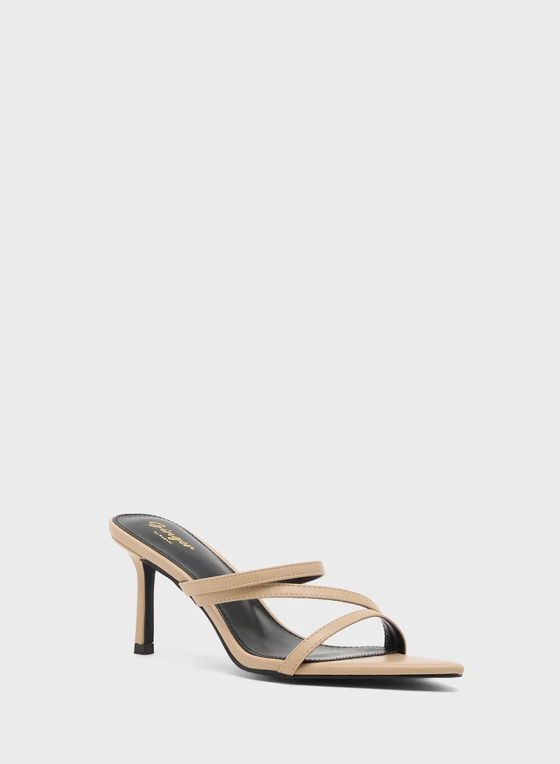 Ginger High Heel Triple Stap Mule