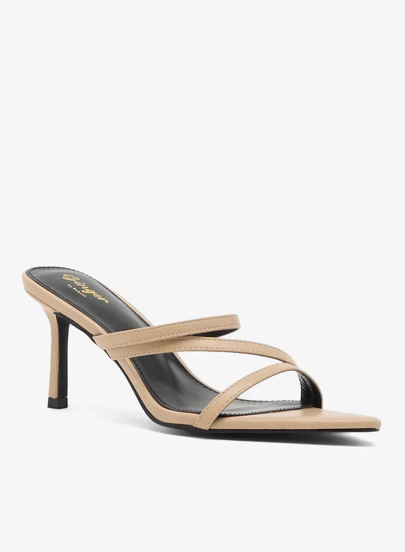 Ginger High Heel Triple Stap Mule