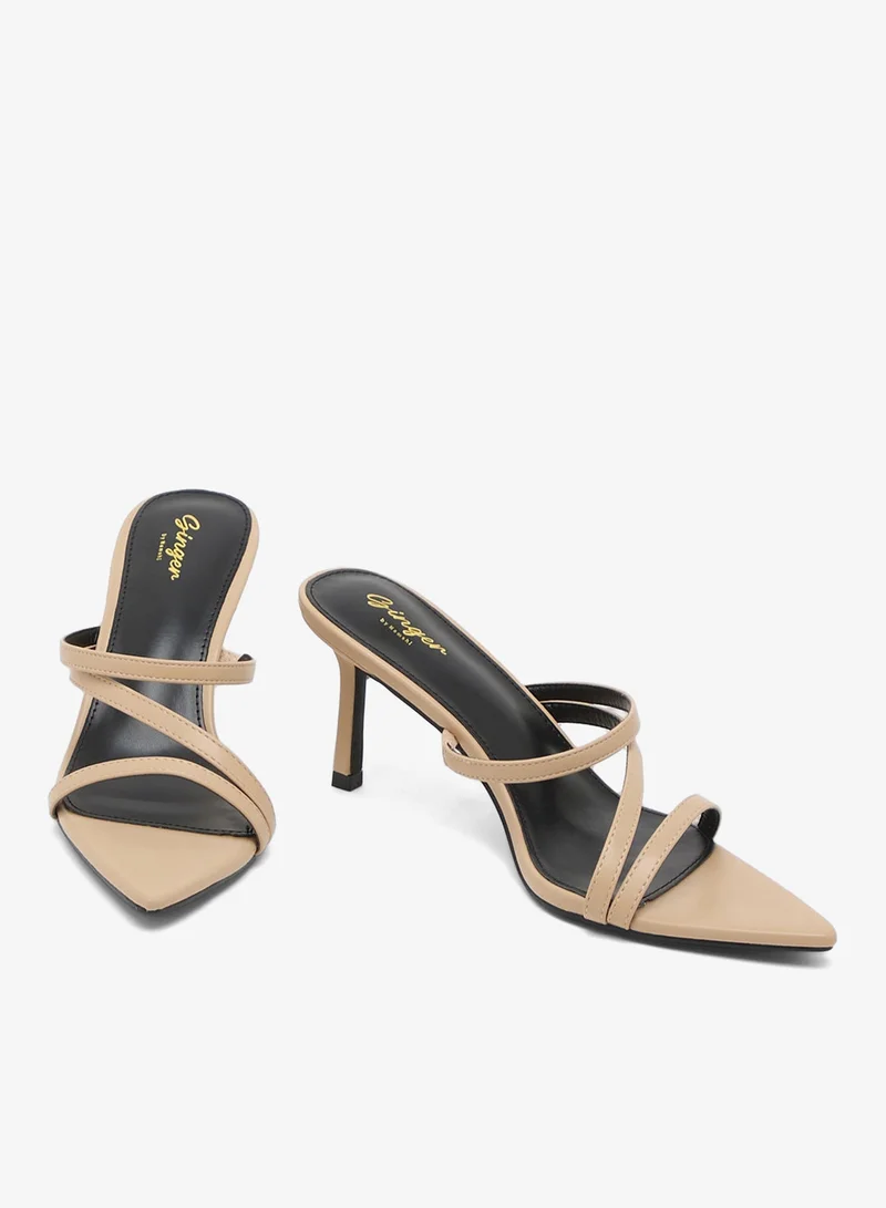 Ginger High Heel Triple Stap Mule