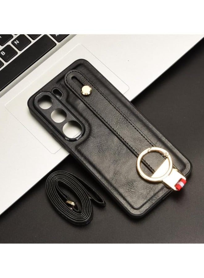 general Compatible with VIVO V40 Lite 5G Case with Ring Holder & Hand Straps & Neck Straps, Scratch-Resistant Skin-Friendly Leather Protective Cover Case - Image 5