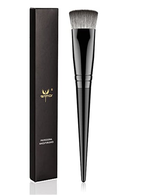 Flat Contour Brush, Professional Flat Top Detailed Contour Nose Contour Makeup Brush, Perfect For Sharp Lines Contouring Liquid Cream Blender Even Application, Luxurious Cruelty Free Nano-Fiber