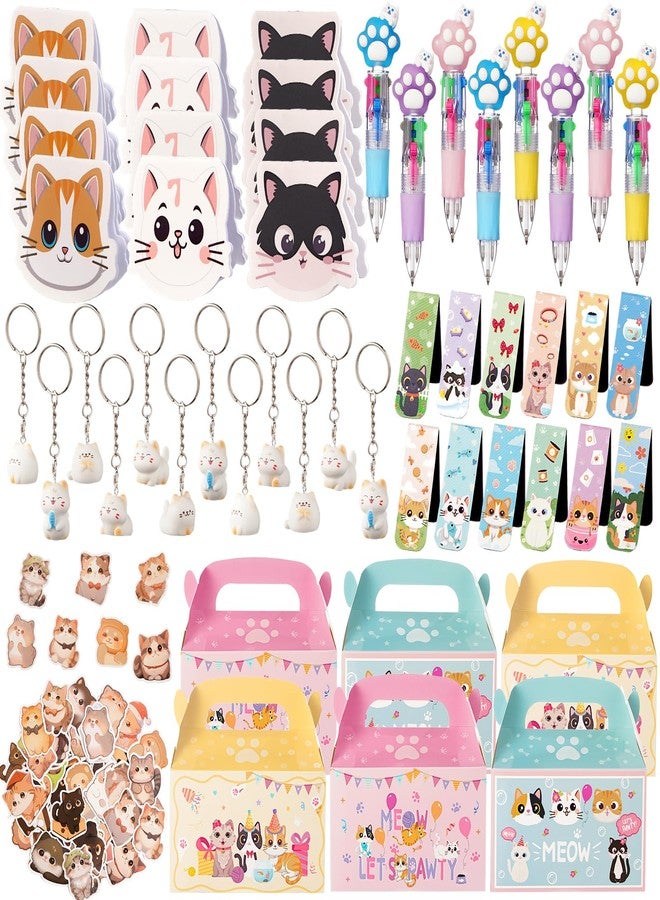 Vanblue 110 Pcs Cat Party Favors Set Return Gifts Bulk Cat Birthday Decorations for Kids Girls Classroom School Reward Gift Prizes Goodie Bag Stuffers - Image 1