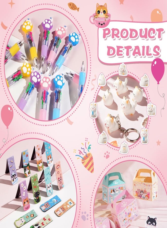 Vanblue 110 Pcs Cat Party Favors Set Return Gifts Bulk Cat Birthday Decorations for Kids Girls Classroom School Reward Gift Prizes Goodie Bag Stuffers - Image 4