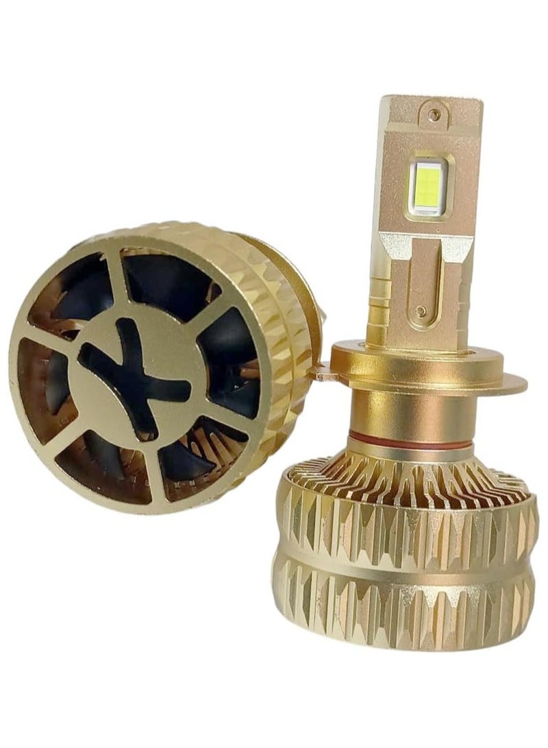 Car Front Headlights Model H1 with 130W Power - Ultra Bright Illumination and Durable Gold Design - Image 2