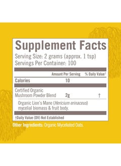 Om Mushroom Superfood Lion Mane Organic Mushroom Powder 7.05 Ounce Pouch 100 Servings Fruit Body And Mycelium Nootropic For Memory Support Focus Clarity Nerve Health Creativity And Mood  - Image 5