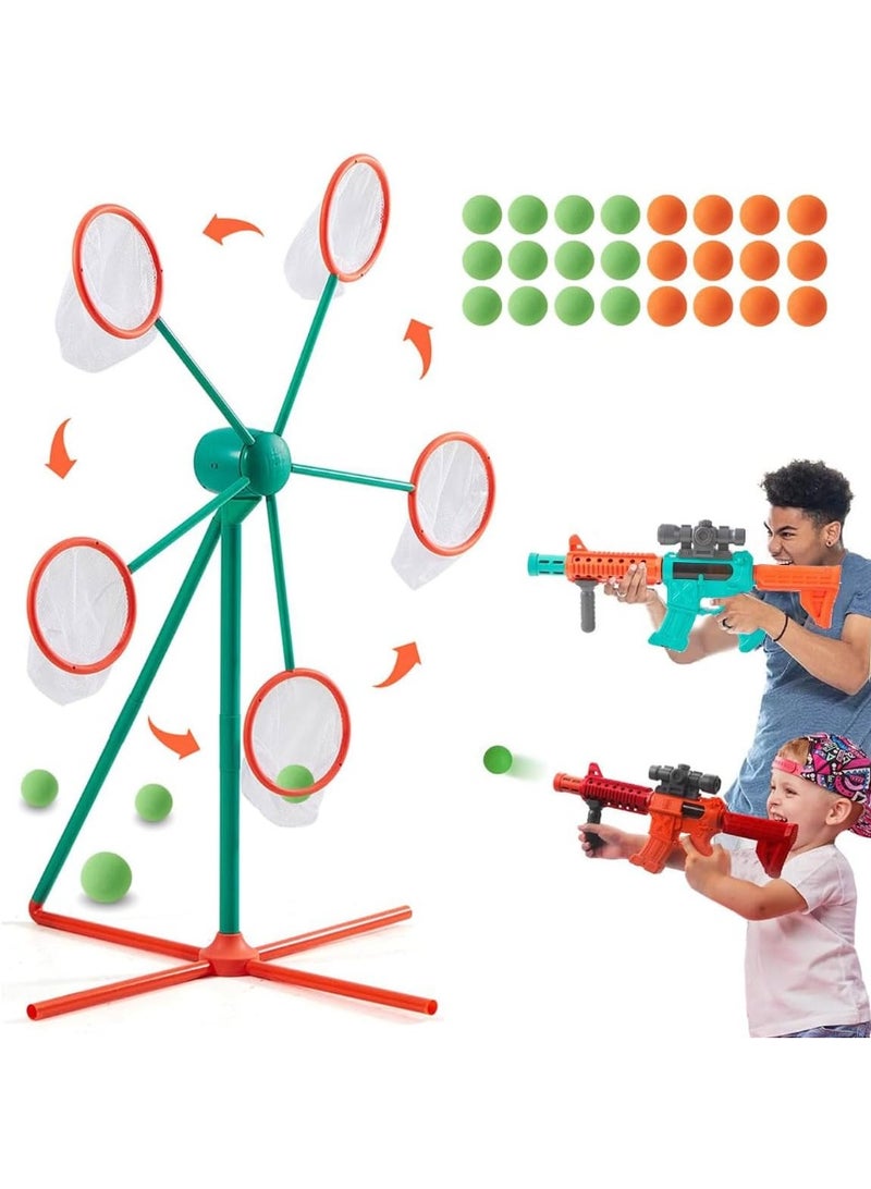 Zyler Shooting Game for Boys Kids 6 7 8 9 10 11 12+ Year Old- Outdoor & Indoor Big Windmill Target for Shooting Target Practice with 2 Toy Gun & 24 Foam Balls  - Image 1