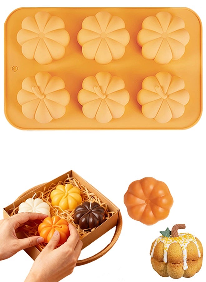 1Pcs 3D Pumpkin Silicone Cake Molds, Thanksgiving Autumn Baking Moulds for Cupcake, Chocolate, Candy, Jello & Ice Tray, Fall Harvest Holiday Decor Baking Tools - Image 1