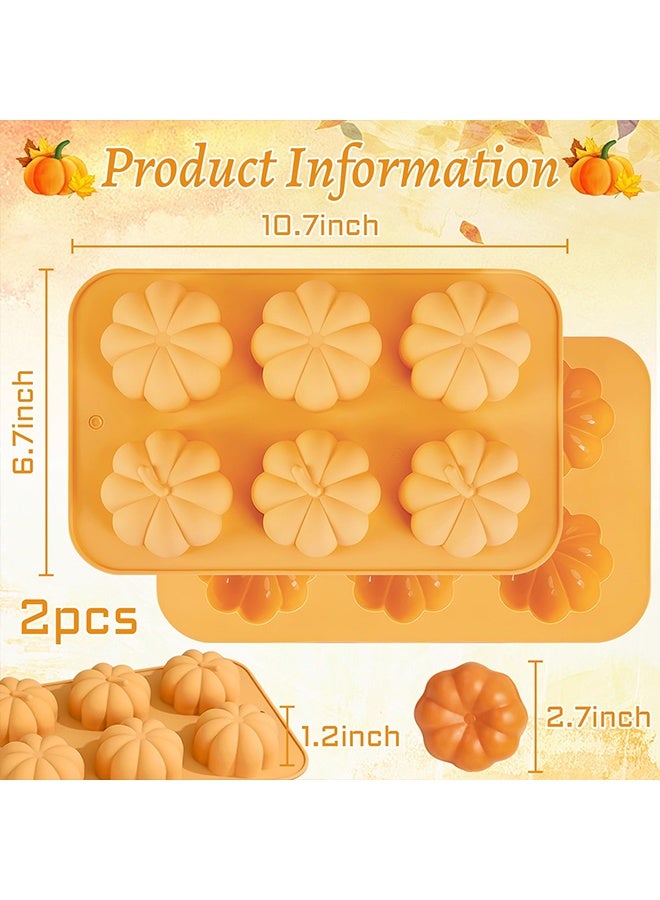1Pcs 3D Pumpkin Silicone Cake Molds, Thanksgiving Autumn Baking Moulds for Cupcake, Chocolate, Candy, Jello & Ice Tray, Fall Harvest Holiday Decor Baking Tools - Image 2