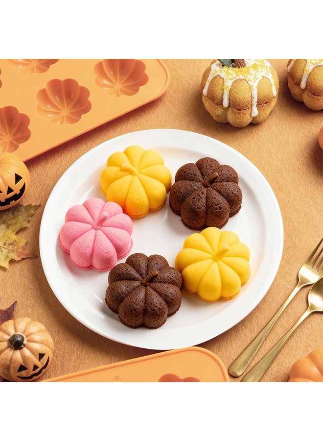 1Pcs 3D Pumpkin Silicone Cake Molds, Thanksgiving Autumn Baking Moulds for Cupcake, Chocolate, Candy, Jello & Ice Tray, Fall Harvest Holiday Decor Baking Tools - Image 4