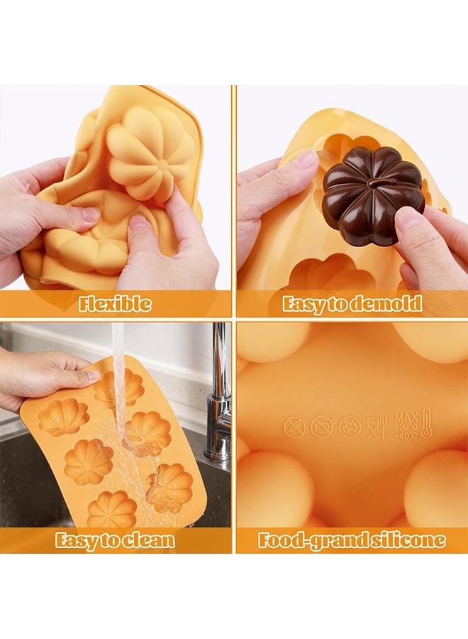 1Pcs 3D Pumpkin Silicone Cake Molds, Thanksgiving Autumn Baking Moulds for Cupcake, Chocolate, Candy, Jello & Ice Tray, Fall Harvest Holiday Decor Baking Tools - Image 3