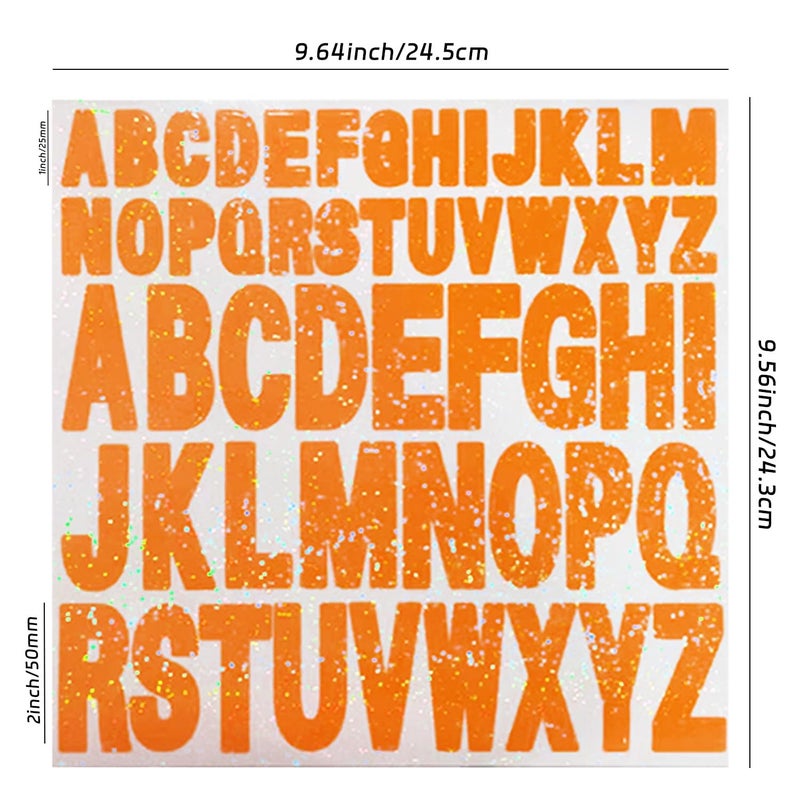 Starboling Letter Stickers,2 Inch+1 Inch Orange Alphabet Sticker,Self Adhesive Vinyl for Crafts Outdoor Sign Wall Mailbox Windows Doors Car posterboard - Image 2