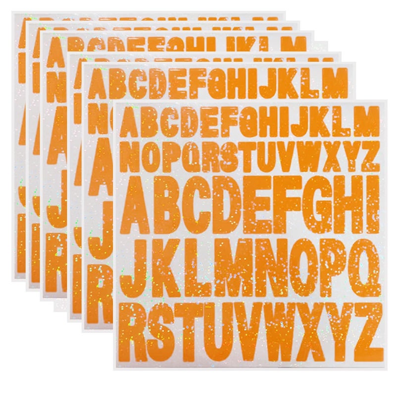 Starboling Letter Stickers,2 Inch+1 Inch Orange Alphabet Sticker,Self Adhesive Vinyl for Crafts Outdoor Sign Wall Mailbox Windows Doors Car posterboard - Image 1