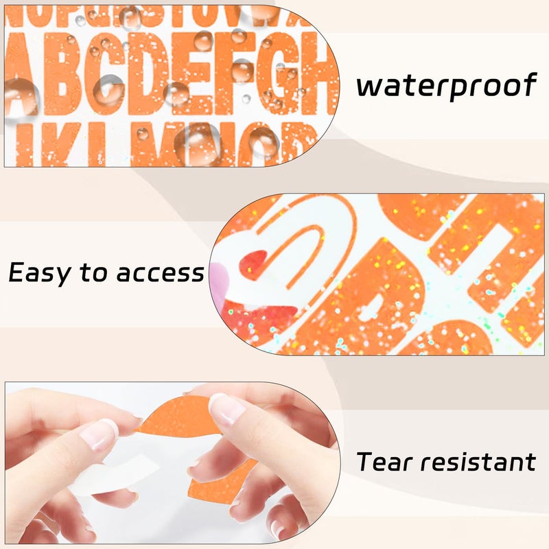 Starboling Letter Stickers,2 Inch+1 Inch Orange Alphabet Sticker,Self Adhesive Vinyl for Crafts Outdoor Sign Wall Mailbox Windows Doors Car posterboard - Image 3