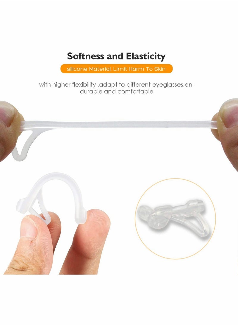 15 Pairs Eyeglasses Ear Grips Sleeve, Anti-slip Silicone Eyeglasses Temple Tips Sleeve Retainer-Sleeve with Hook Design