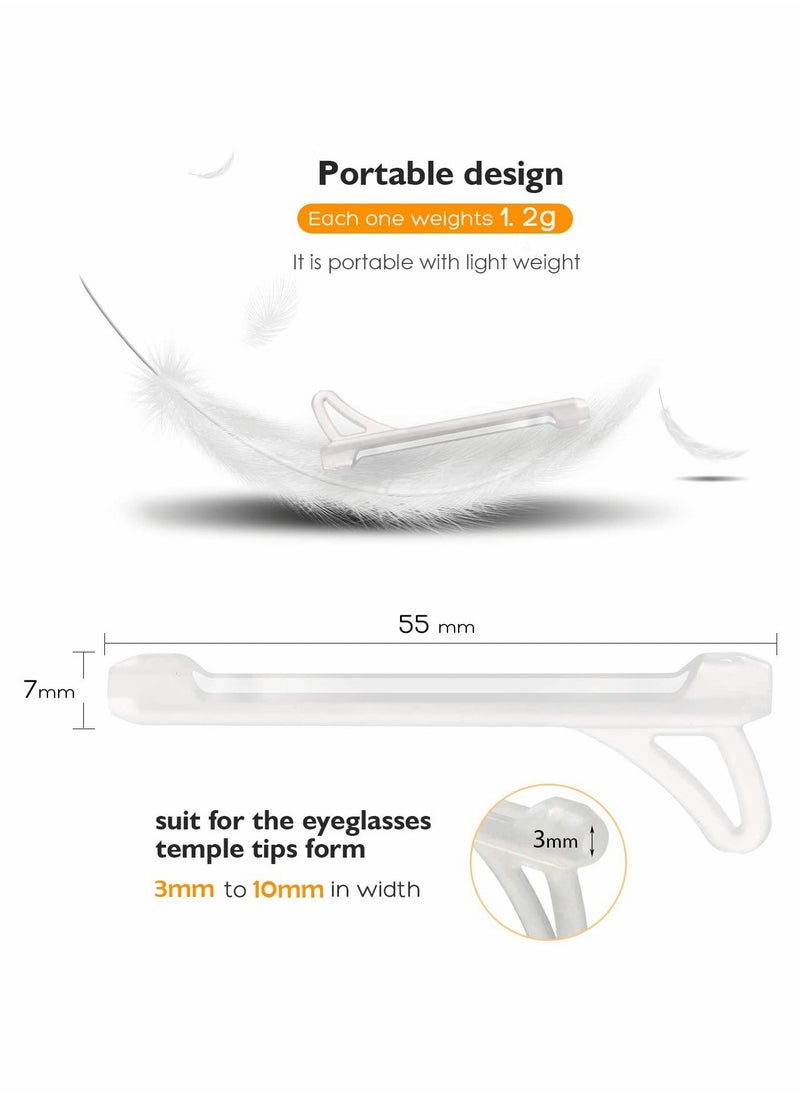 15 Pairs Eyeglasses Ear Grips Sleeve, Anti-slip Silicone Eyeglasses Temple Tips Sleeve Retainer-Sleeve with Hook Design