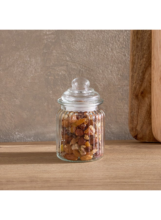 Home Box Essential Glass Ribbed Jar 300 ml  - Image 1