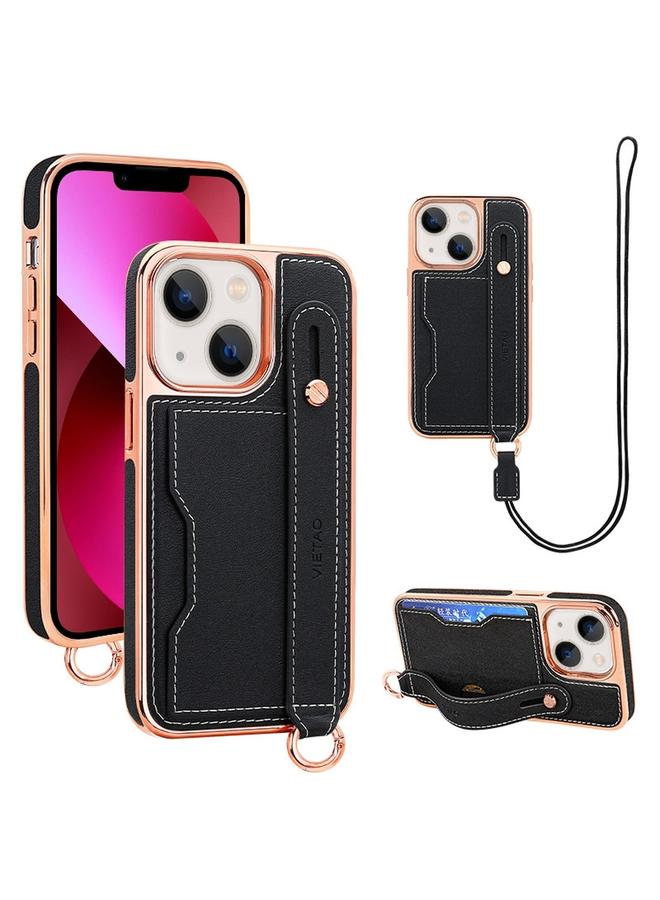 إيروريكس جراب لهاتف iPhone 13 مزود بفتحة بطاقة وسوار معصم وحزام - Image 1