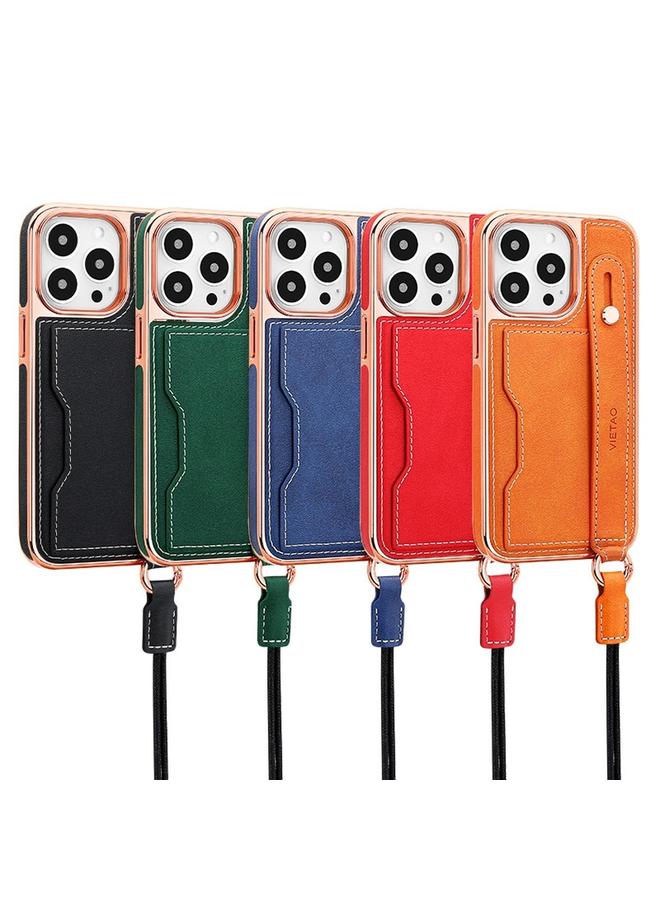 إيروريكس جراب لهاتف iPhone 13 مزود بفتحة بطاقة وسوار معصم وحزام - Image 2