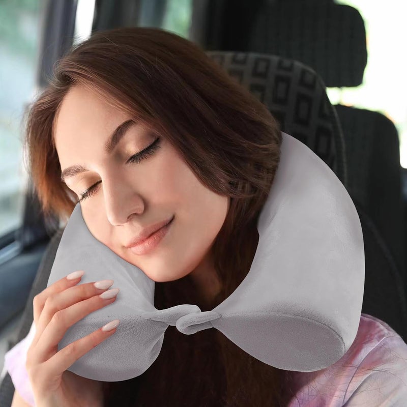 PG6 Twist Memory Foam Travel Pillow for Neck Chin Lumbar and Leg Supportfor Travling on Airplane Train Bus or at HomeAdjustable Bendable Roll Pillow with Washable Soft Cover - Image 5