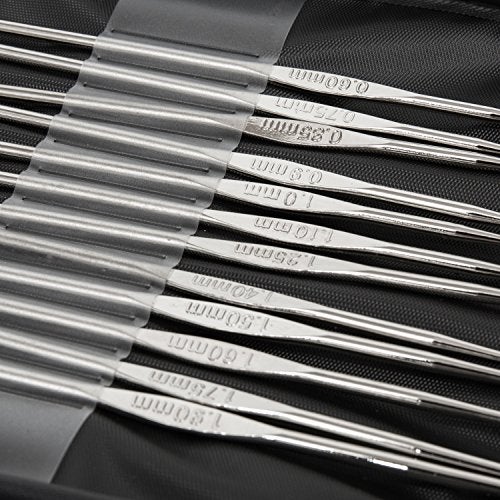 BetyBedy Cutebox 22pcs Mixed Aluminum Handle Crochet Hooks, Ergonomic Knitting Knit Needles, Weave Yarn Set, 0.6~6.5mm - Image 4