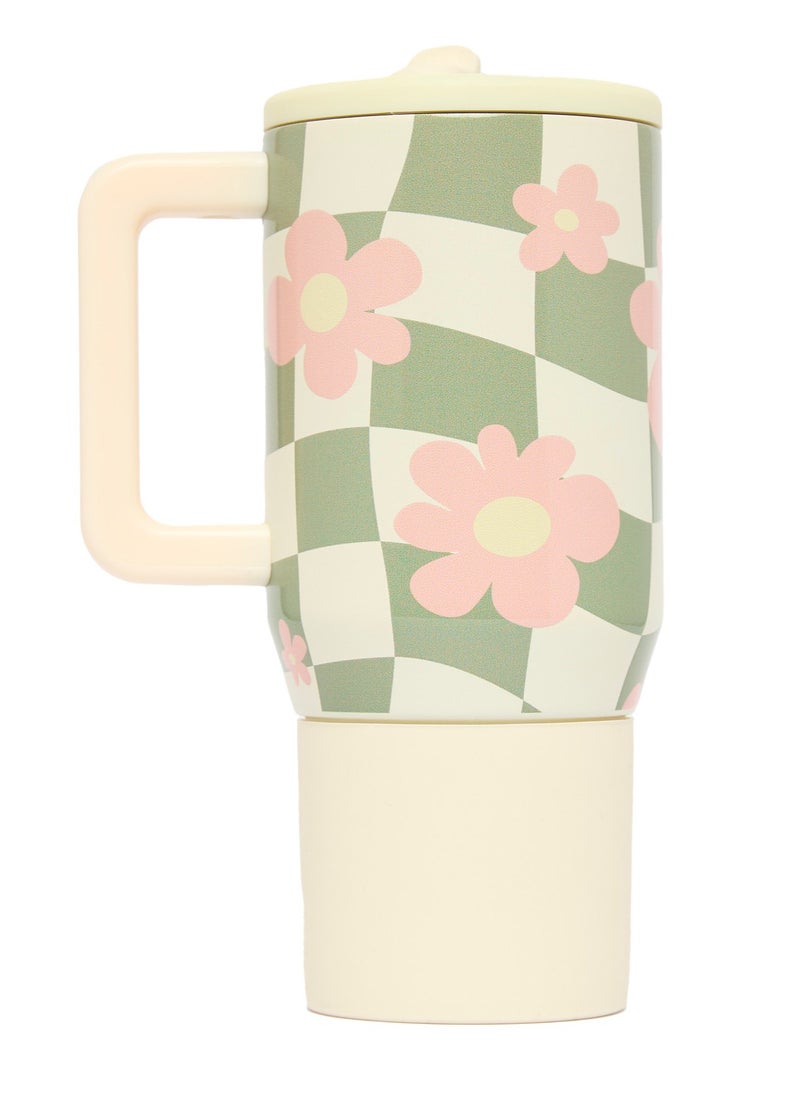 Prickly Pear Stainless Steel Water Bottle 20 Oz Mini Hydrator Floral Gingham  - Image 4