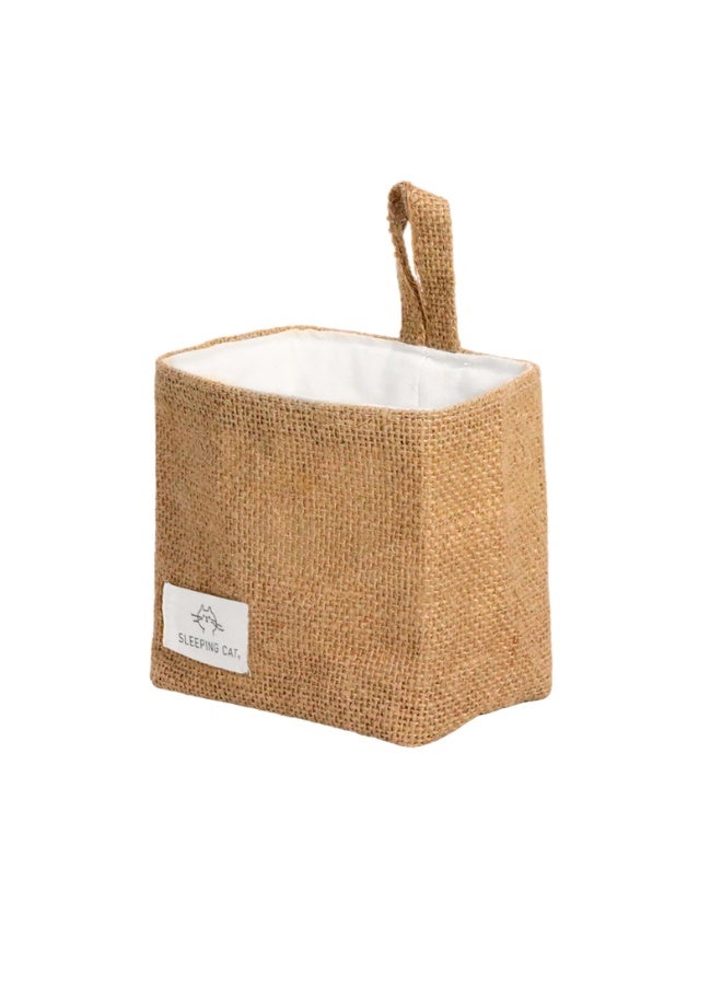 Small Cotton and Linen Hanging Storage Basket for Desktop, Ideal for Organizing Keys and Miscellaneous Items. - Image 1