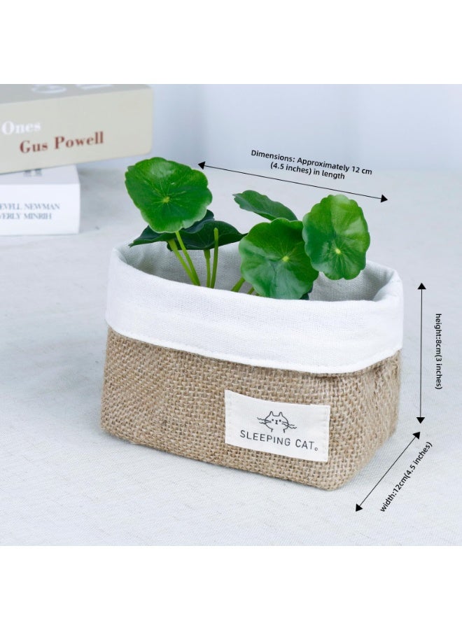 Small Cotton and Linen Hanging Storage Basket for Desktop, Ideal for Organizing Keys and Miscellaneous Items. - Image 2