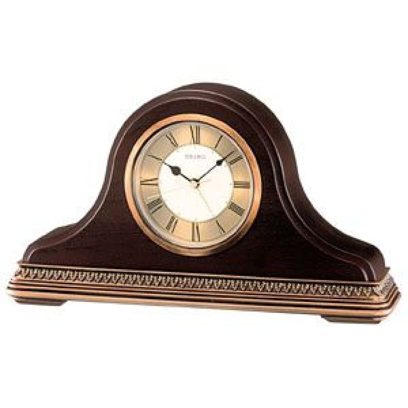 Seiko Designer Analog Brown Wooden Roman Figure Alarm Table Clock (Size: 25.9 x 5.8 x 14.5 CM | Weight: 800 Gram | Color: Brown) - Image 4