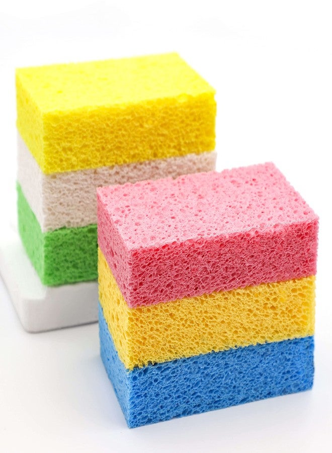 ARCLIBER Cellulose Sponges,Heavy Duty Scrub Kitchen Sponge,Clean Tough Messes Without Scratching Sponges Kitchen(6 Pack, Thick) - Image 1