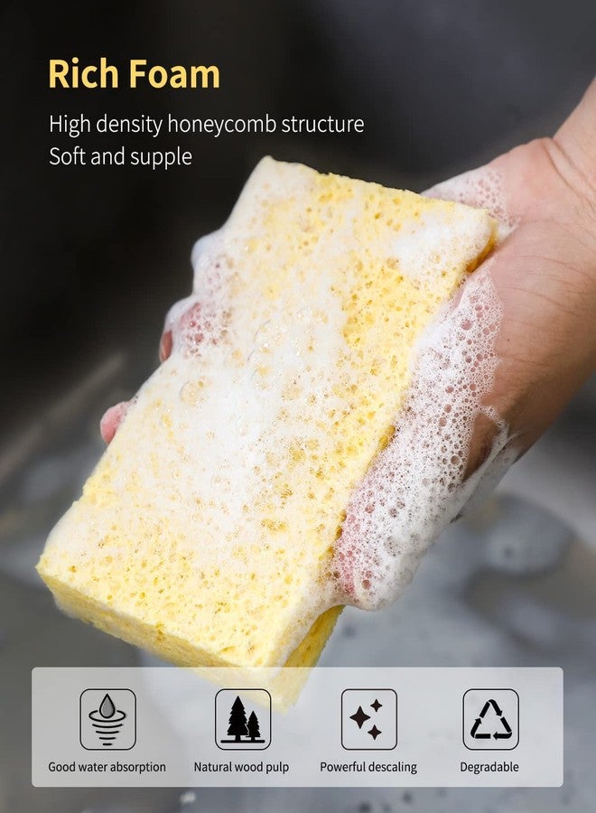 ARCLIBER Cellulose Sponges,Heavy Duty Scrub Kitchen Sponge,Clean Tough Messes Without Scratching Sponges Kitchen(6 Pack, Thick) - Image 3