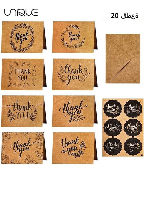 8 Sets of Thank You Cards with Envelope Thank You Greeting Cards and Stickers Perfect for Kids Teacher's Day Birthday Graduation Wedding Mother's Day etc