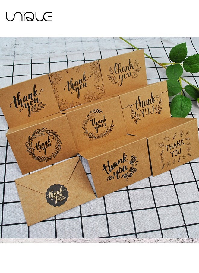 8 Sets of Thank You Cards with Envelope Thank You Greeting Cards and Stickers Perfect for Kids Teacher's Day Birthday Graduation Wedding Mother's Day etc